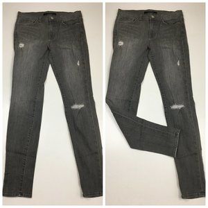 J BRAND Logo Hardware Gray Distressed 5 Pocket Skinny Leg Kingdom De Jeans